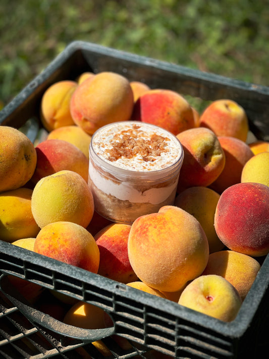 Peach crisp cake jars