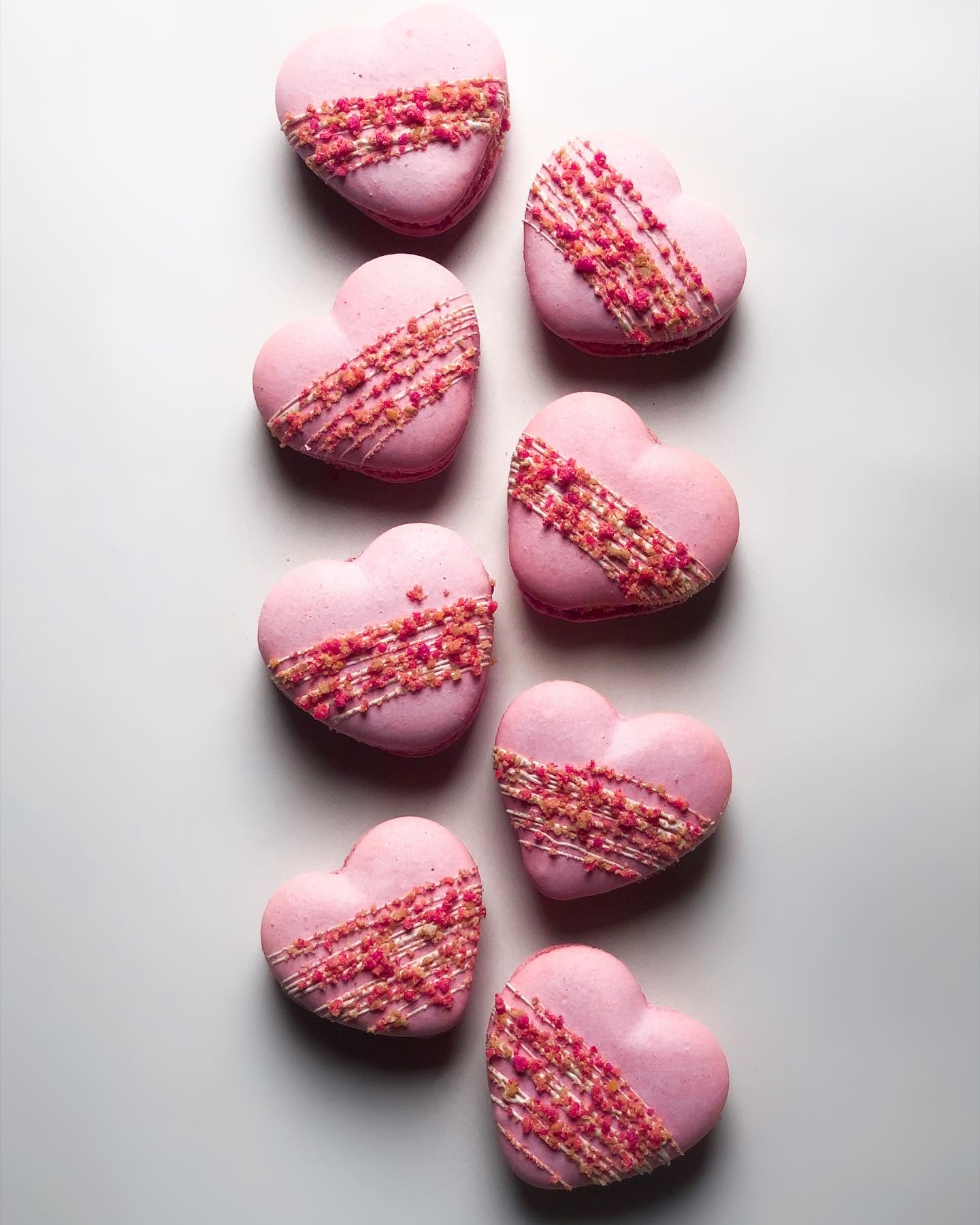 Strawberry Shortcake Heart Macarons